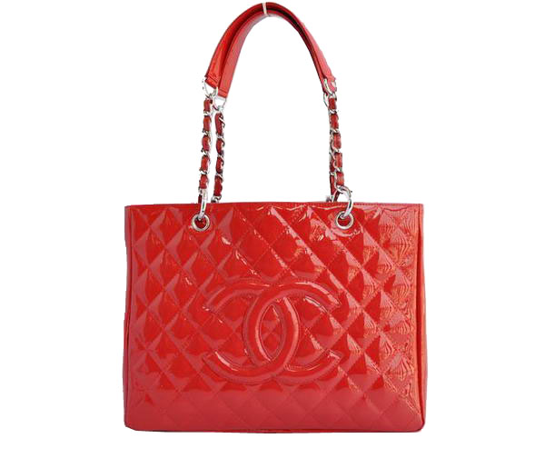 AAA Cheap Chanel Classic CC Shopping Bag A20995 Red Patent Silver On Sale